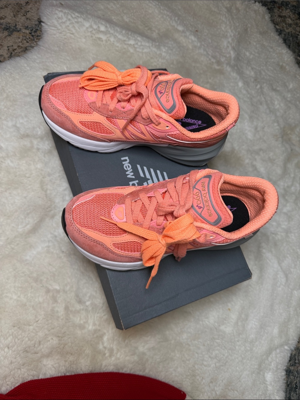 New Balance Coral/Peach Trail-Style Sneakers